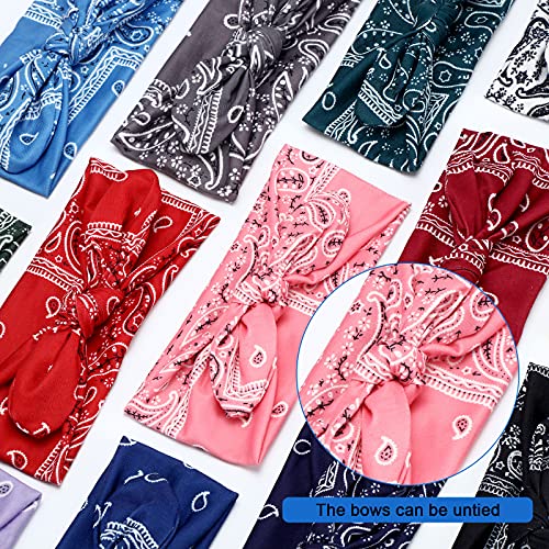 13-Piece Bandana Bow Headbands Set - Soft Elastic Rabbit Ear Hair Wraps