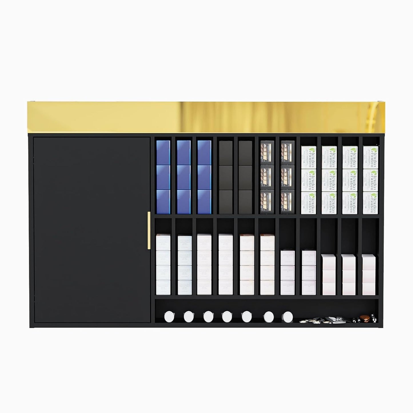 Wall Mounted Salon Station - Hair Color Rack Organizer with Adjustable Shelves | White