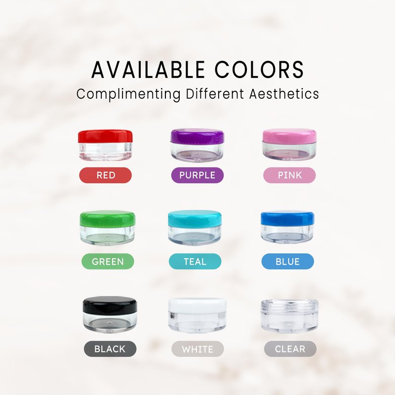 50 New Empty 5 Grams Acrylic Clear Round Jars - BPA Free Containers for Cosmetic, Lotion, Cream, Makeup, Bead, Eye shadow, Rhinestone, Samples, Pot, 5g/5ml (Clear Lid (50 Jars)