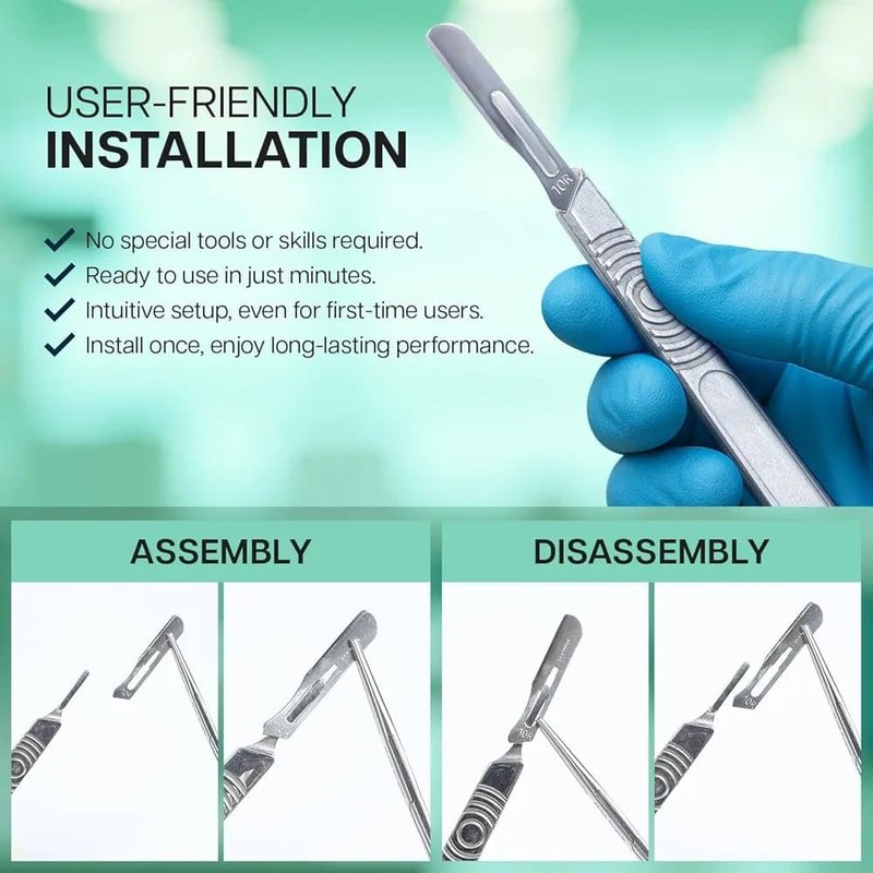 10R Dermaplaning Blades 100 Pack– Sterile Stainless Steel Scalpel Blade #10R – Scalpel Blades for Dermaplane Facial, Dermaplaning for Women & Men | Beauty Tools for Estheticians | Individually Wrapped