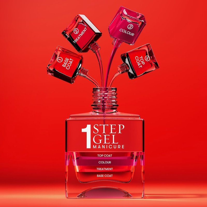 Nails Inc It's Topless Gel-Like Nail Polish, 4-in-1 Base Coat, Treatment, Color & Top Coat, Long Lasting, Strong, Chip Free Nails, Glossy Salon Quality Manicure, Air Dry, Kendall, 0.47 Fl Oz