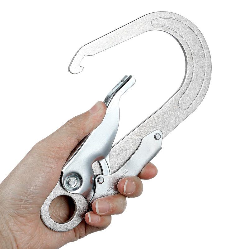 Housoutil Rebar Snap Hook, High Strength Alloy Steel Large Drop Forged Double Lock Rebar Snap Hook, Multifunctional Safety Fall Protection Lanyard