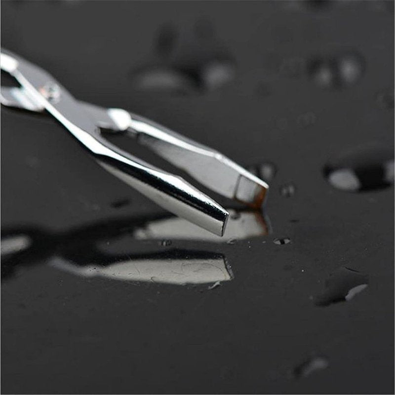 Silver Stainless Steel Eyebrow Scissors Tweezers,Elbow Pliers Clip Scissors,Flat Tip Hair Plucker Hair Removal Tweezers, Shave and Hair Removal