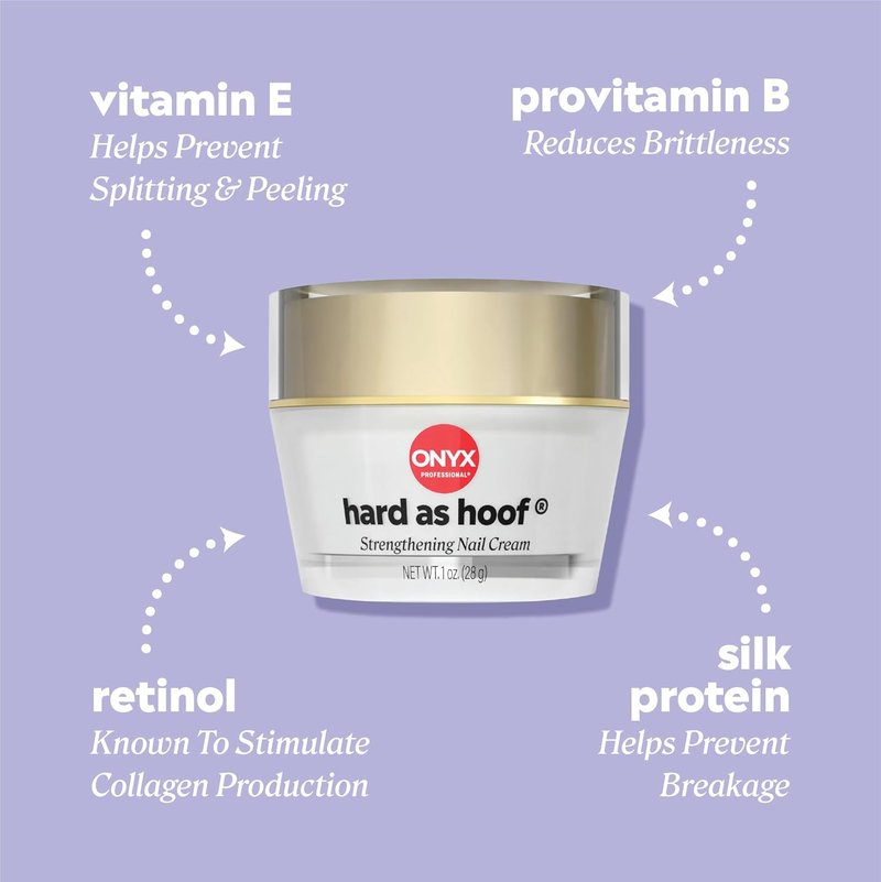 Onyx Nail Strengthening Cream - Hard As Hoof Formula for Nail Growth & Conditioning | Unscented, 1 oz