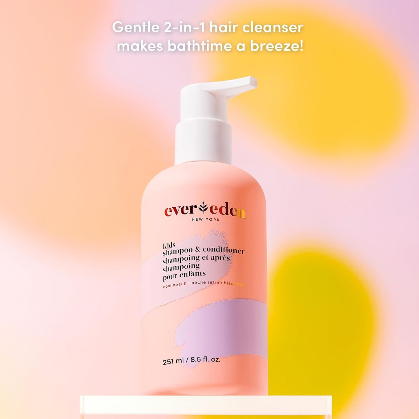 Evereden Kids Shampoo & Conditioner 2-in-1 - Cool Peach, 8.5 fl oz | Vegan, Gentle Care for Healthy Hair & Scalp