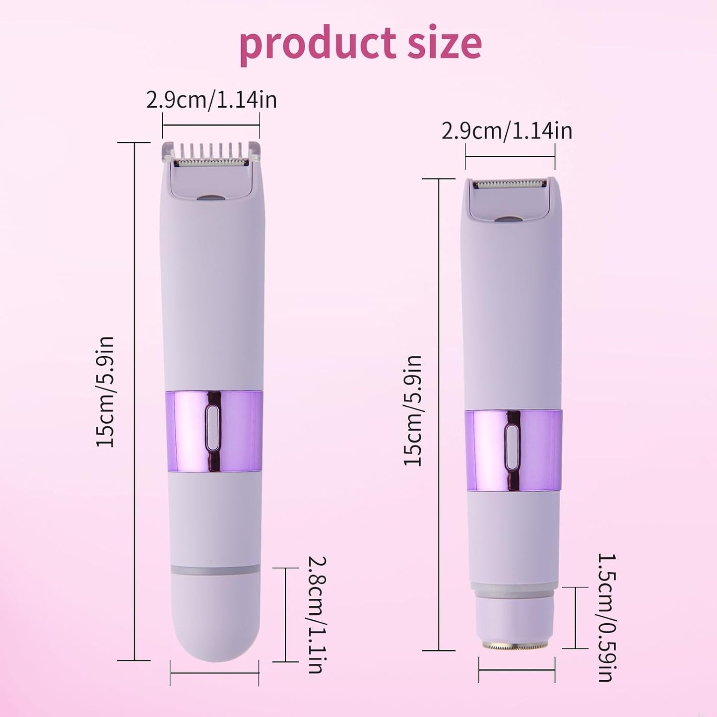 Bikini Trimmer for Women - 2-in-1 Rechargeable Electric Razor for Body Hair Removal | Ideal for Legs & Arms