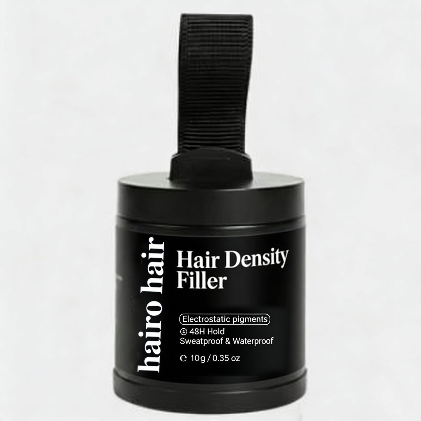Hair Density Filler - 24-Hour Stain-Proof Hairline Powder for Bald Spot Concealing & Gray Root Touch Up, Instant Invisible Coverage for Men & Women, Waterproof, 10-Second Application (Black)