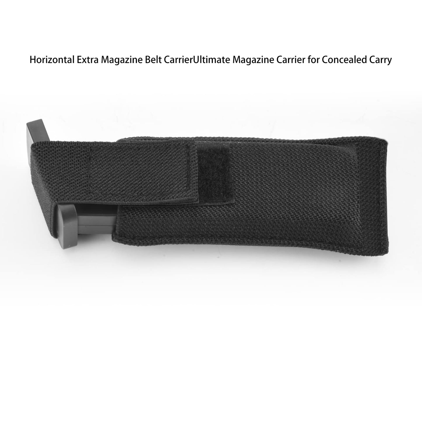 MOTAIN Horizontal Magazine Concealed Carrier,1 Pack Extra Single/Double Pistol Magazine Carrier Pouch with Safety Hook & Loop