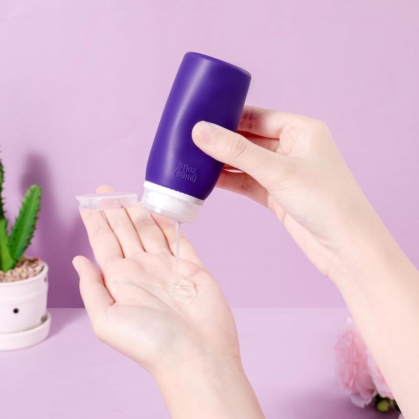 Travel Bottles for Toiletries - 21 Pack Leak-Proof TSA Compliant Silicone Containers | BPA Free, Purple