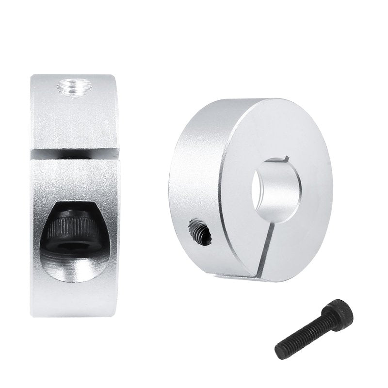 Hordion 4Pcs 6mm Split Shaft Collar, Aluminum One Piece Shaft Locking Collar, 6mm Bore Diameter, 20mm OD, 8mm Thickness, with M4 Screws