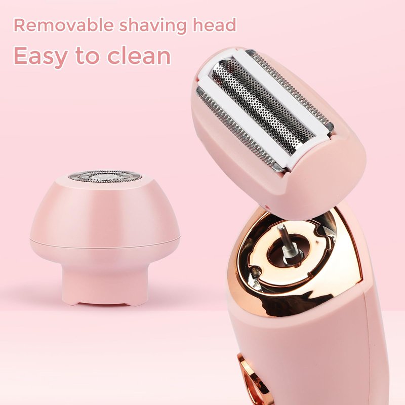 Wslfokida Electric Shaver for Women, 2-in-1 Painless Foil Razor with 3D Floating Heads, Wet & Dry Waterproof Shaving for Bikini, Legs & Underarms, USB Rechargeable & Travel Friendly