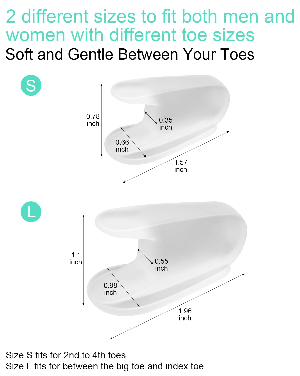 BLATOWN 18Pcs Gel Toe Separators for Bunions, Silicone Toe Spacers Bunion Corrector for Feet Women Men Pain Relief, Soft Flared Toe Spreader Straightener for Overlapping Toes(12L+6S)