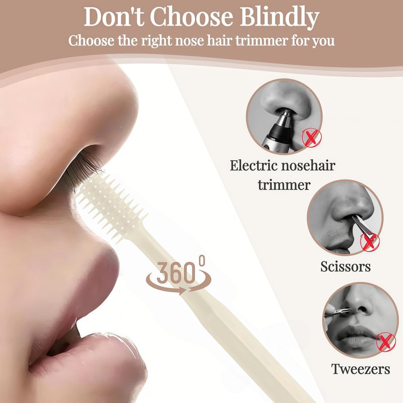 KTBKGV 2-in-1 Nasal Hair Cutter, Double Sided Nose Hair Cutter, Portable 360° Rotating Manual Nose Hair Trimmer for Men and Women (Multicolor-5PCS)