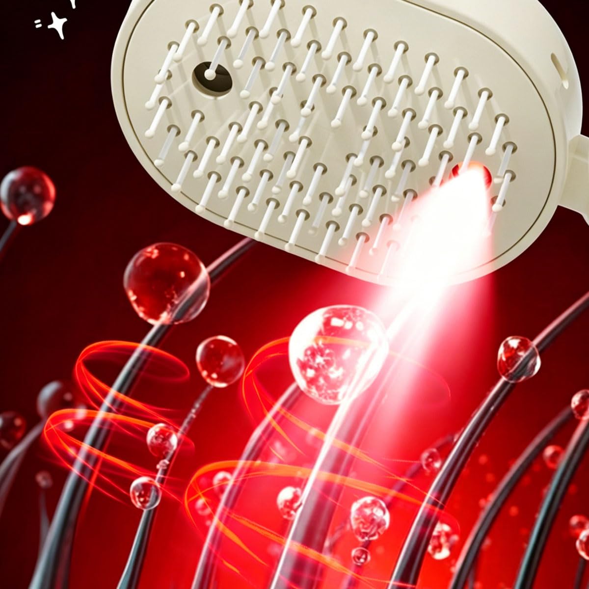 Electric Spray Air Cushion Comb, Electric Spray Air Cushion Massage Comb, Steam Brush For Hair, Reduce Frizz, Nourishes Hairs, Anti-Static (Pink)