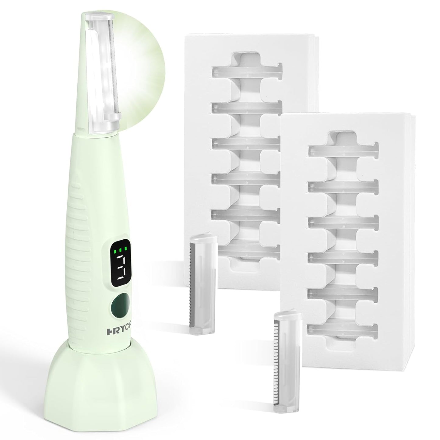 Sonic Dermaplaning Tool - Rechargeable Face Exfoliator with 22,000 Vibrations/Min | 12 Blades for Painless Peach Fuzz Removal