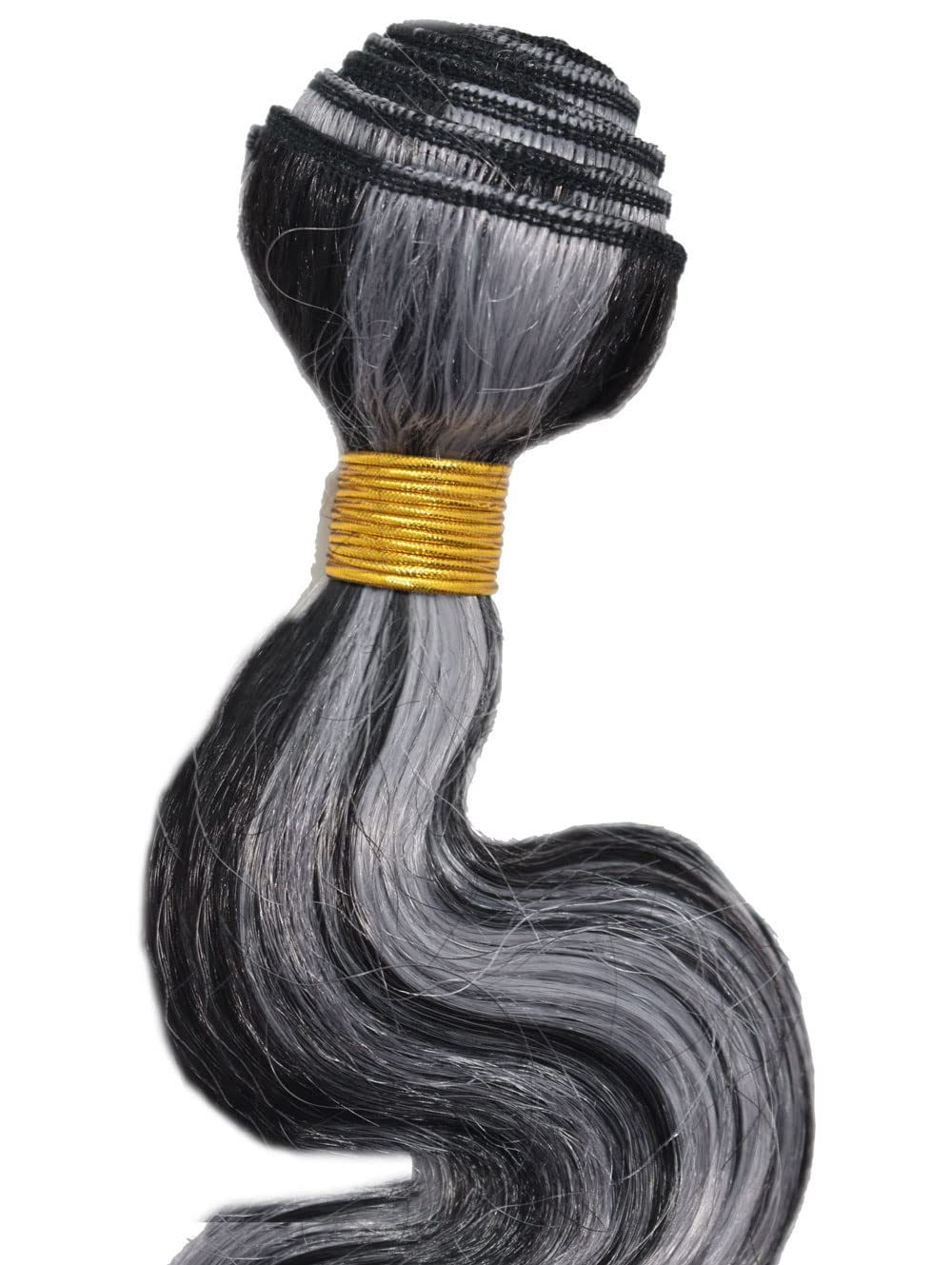 HeioWuio P4/Grey Body Wave Hair Bundles Brazilian Remy Extensions Ombre Tow Tone Weaves Real Unprocessed Virgin Hair Brown And Grey 28 Inch