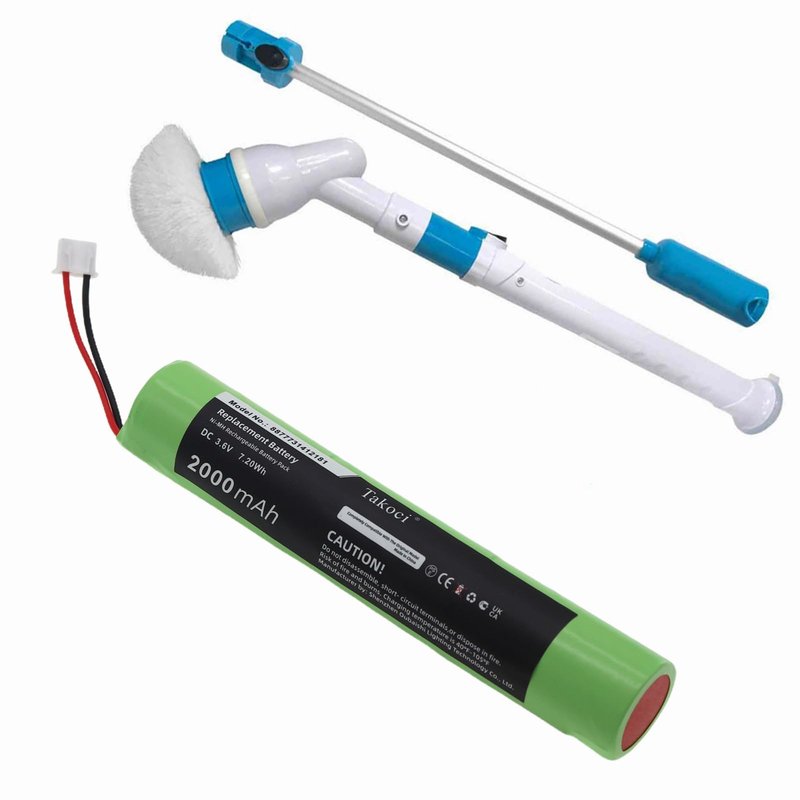 3.6V 2000mAh Replacement 8877731412181 Battery Compatible with Hurri'cane Spin Scrubber,BrushCleaner Mop Vacuum