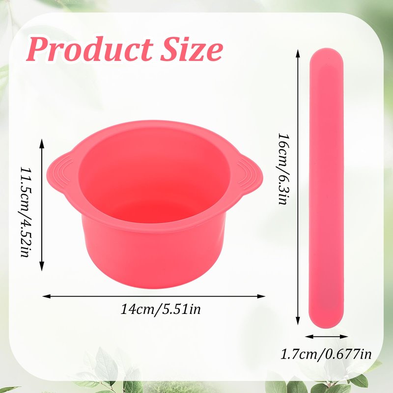 cobee 2 Pcs Silicone Wax Pot Liners, Silicone Wax Warmer Liner Non stick Wax Bowl for Wax Warmer Wax Melt Warmer with 2 Pcs Wax Spatula Sticks for Hair Removal Compatible with 16 oz Waxing Kit