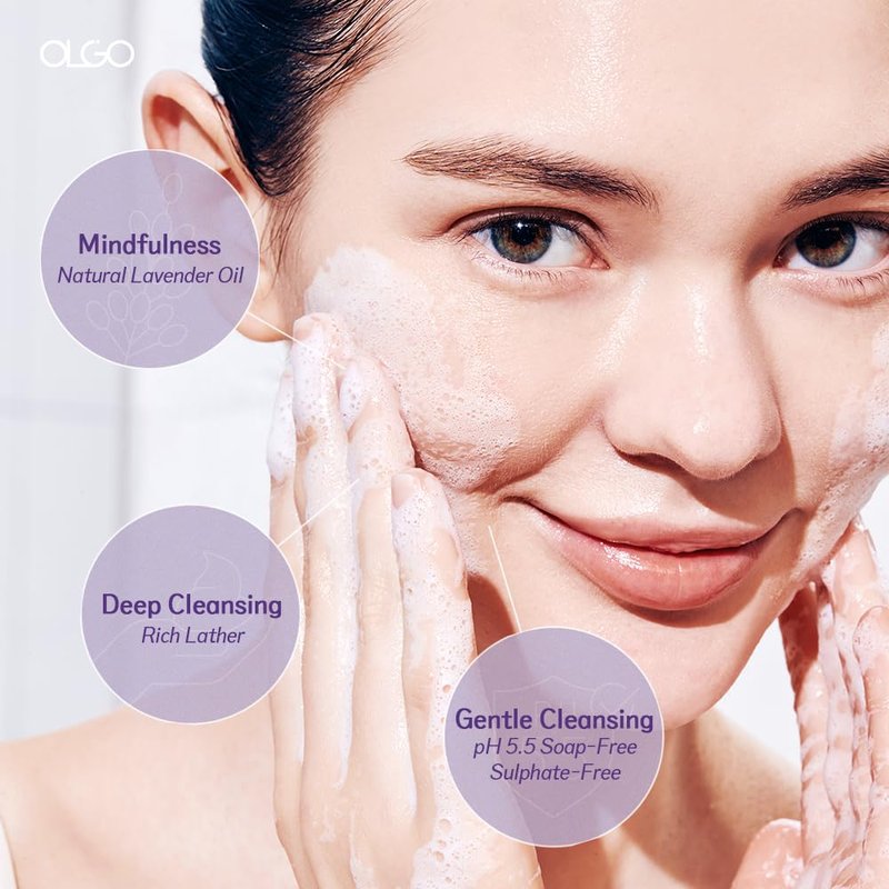 OLGO Rice Cleansing Bar | Crystal clear & Moist skin with fermented Korean rice water and natural lavender oil | vegan, sulfate-free, paraben-free (3.5 oz)