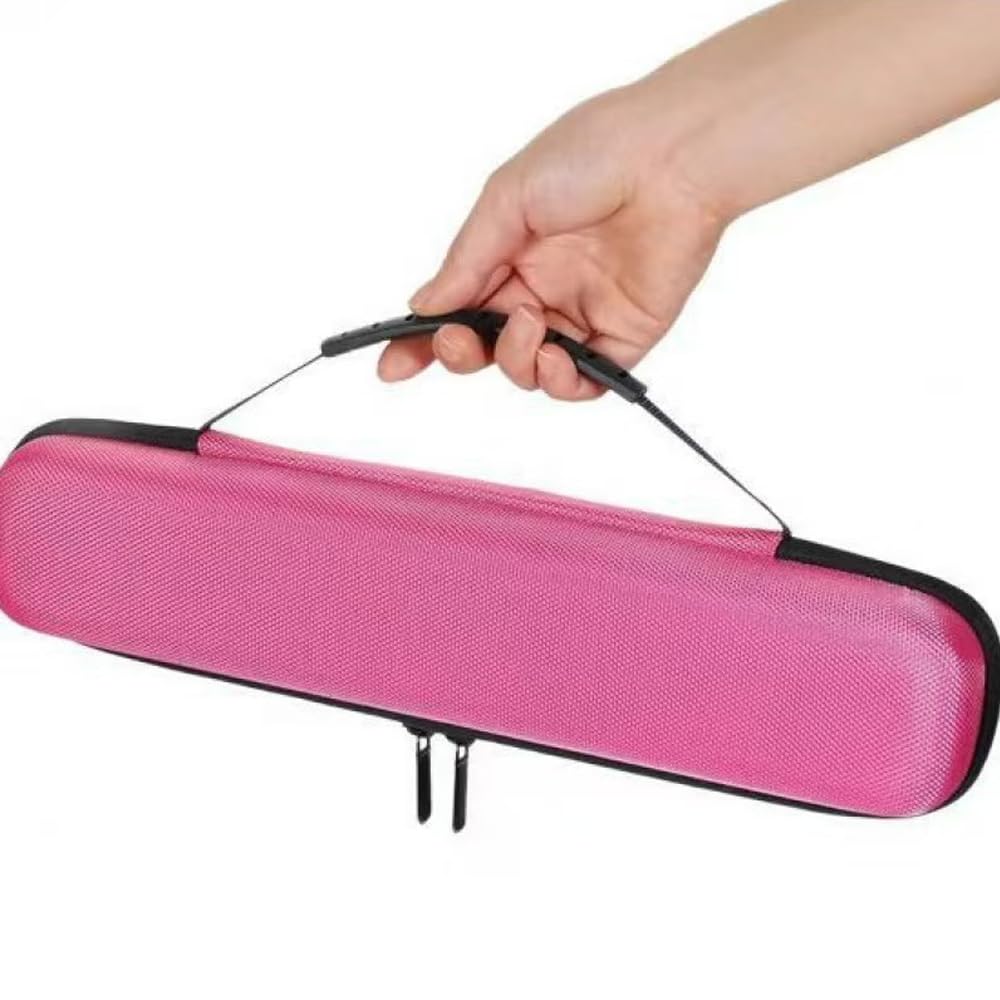 REQO EVA Hard Carry Travel Case,Hair Straightener Case for Classic Hair Straightener Curling Irons Styler,Flat Iron Storage Carrying Pouch for Vacation with Handle(Only Case) (Rose Red)