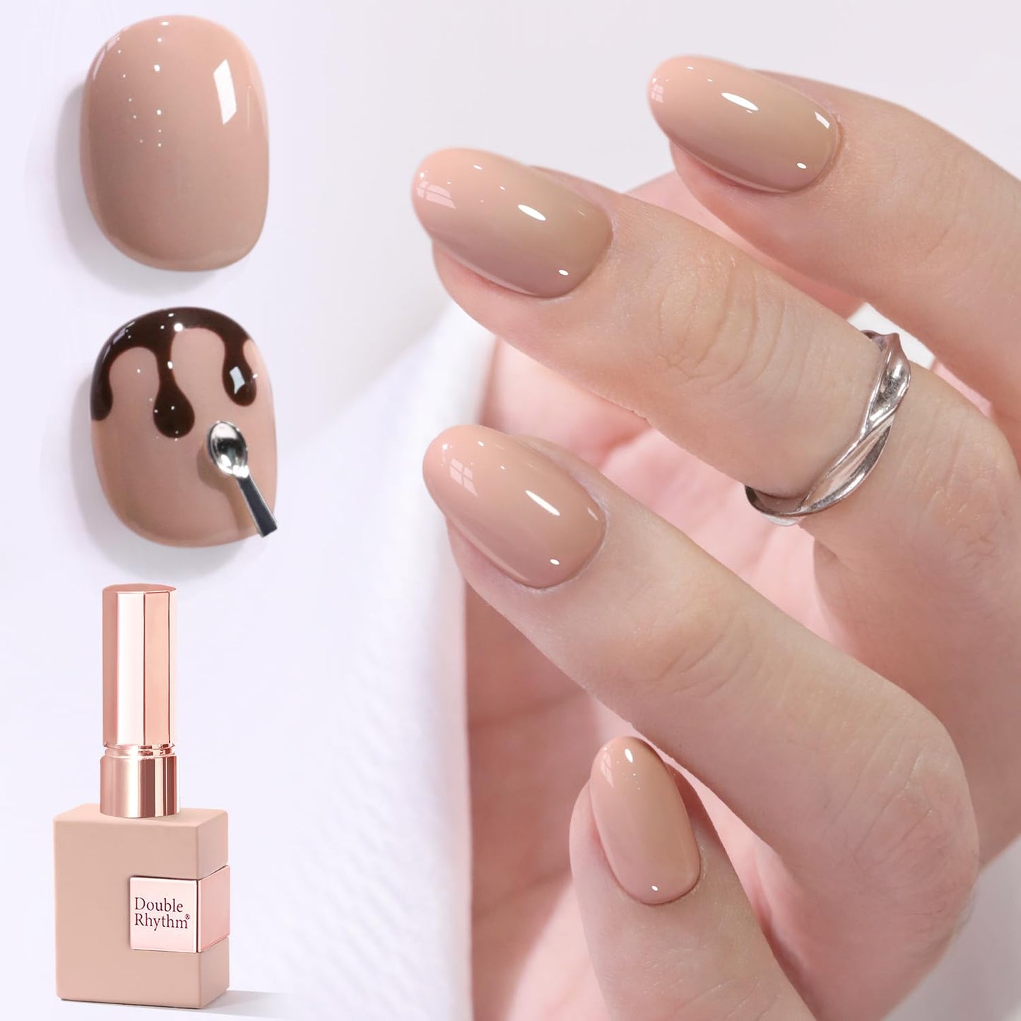 Gel Nail Polish - Translucent Light Milky Pastel for DIY Manicure | 0.5 Oz Rose Pink