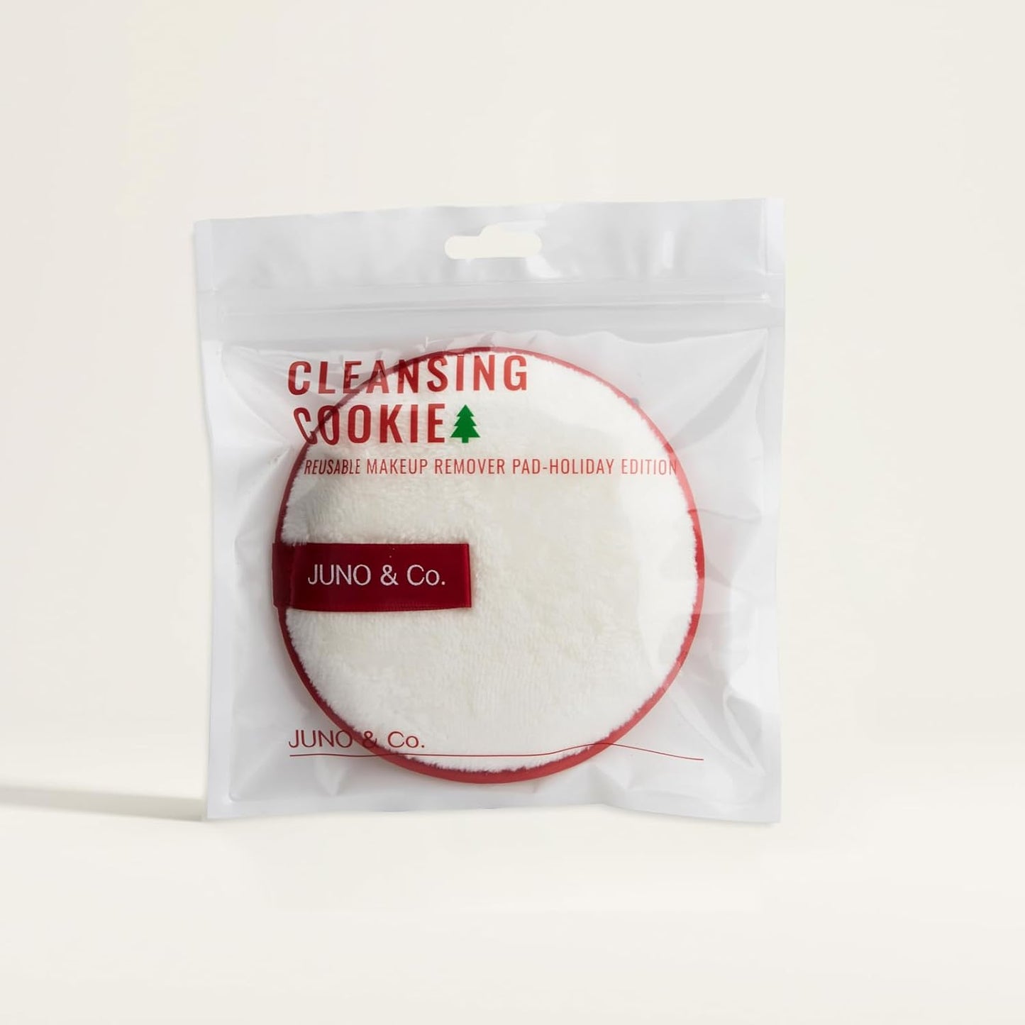 JUNO & Co. Reusable Makeup Remover Pad | Washable Face Cleansing Pad in Red