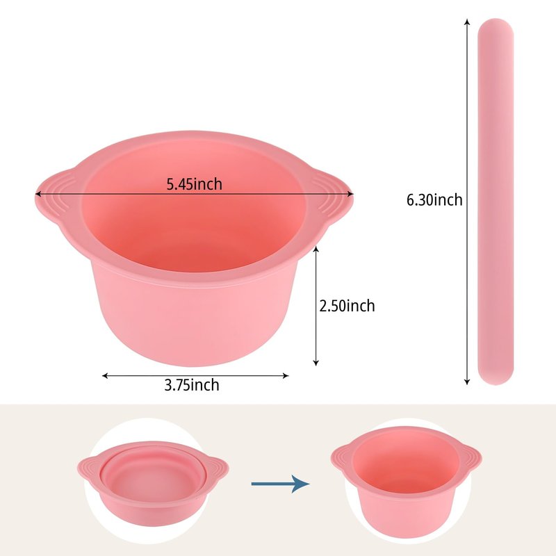 1 Pack Silicone Wax Warmer Liner with Spatula Sticks, Reusable Silicone Waxing Bowl, Wax Pot Liner for Hair Removal (1)