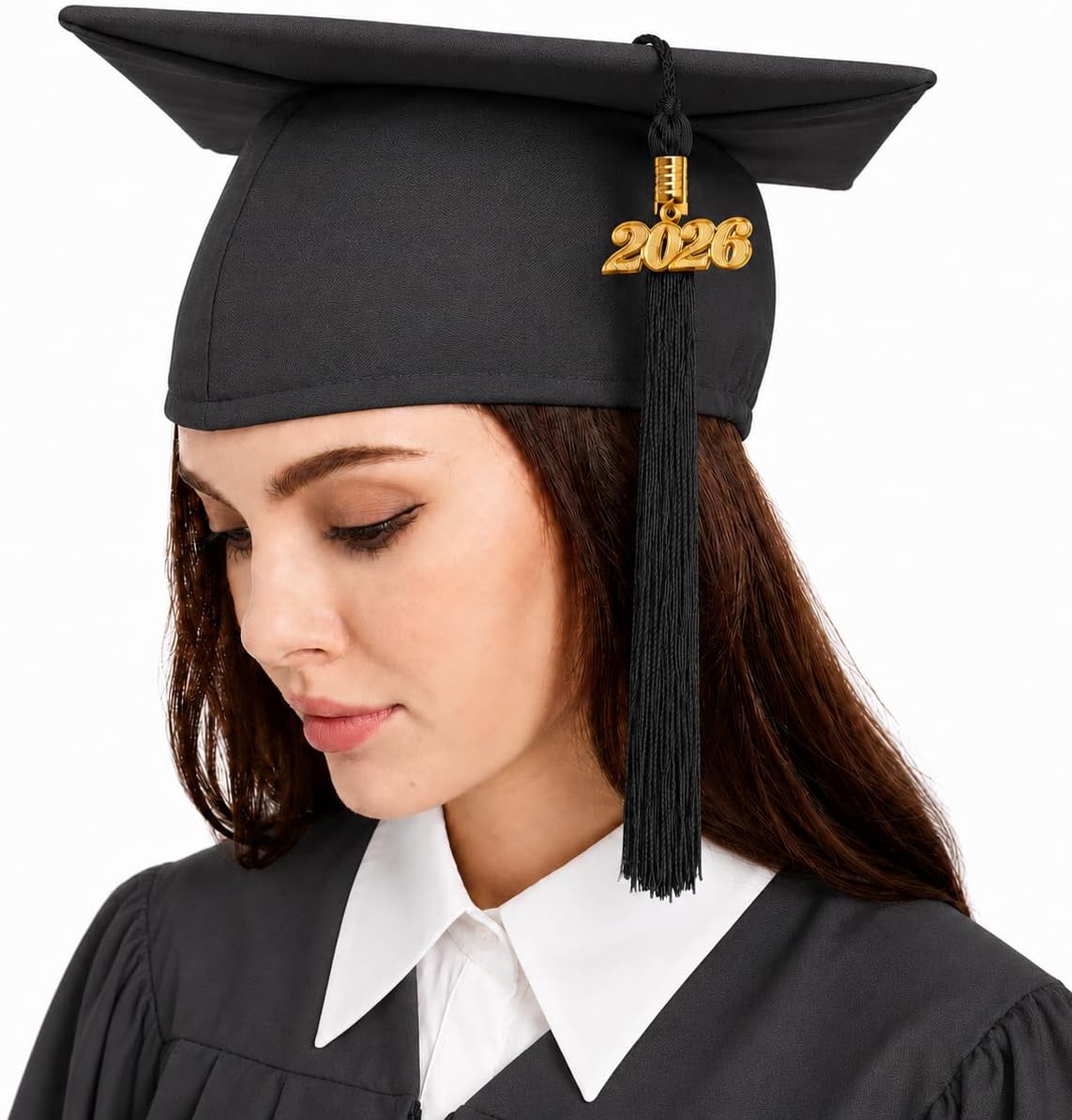 Matte Graduation Cap for Adults - Unisex 2026 Tassel Charm | Perfect for High School & College