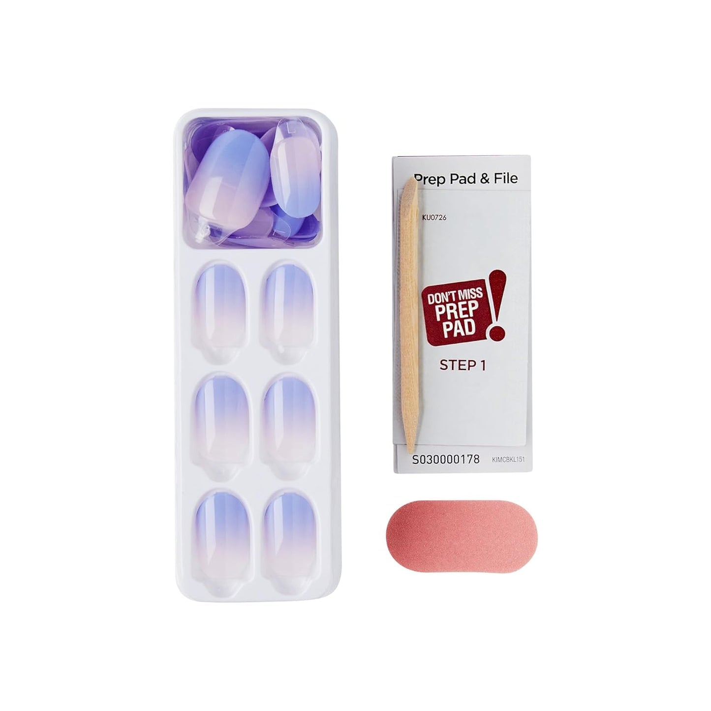 Ombre Press On Nails - 'Friendzone' Blue Short Oval | Chip Proof & Smudge Proof with PureFit Technology