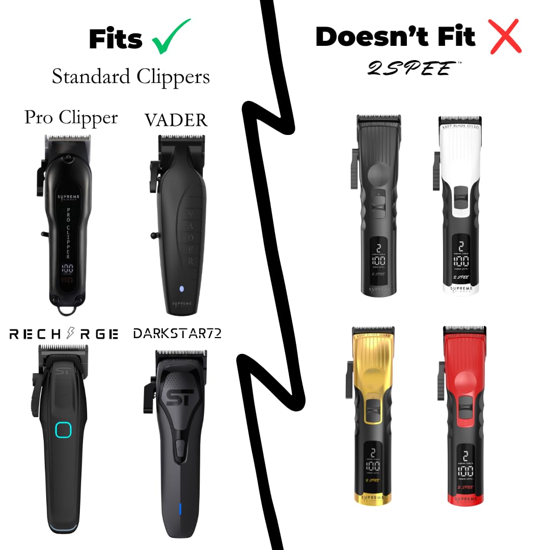 Supreme Trimmer Magnetic Guide Combs for Clippers | CMG100 Hair Clipper Guards, 10 Cutting Lengths | Black