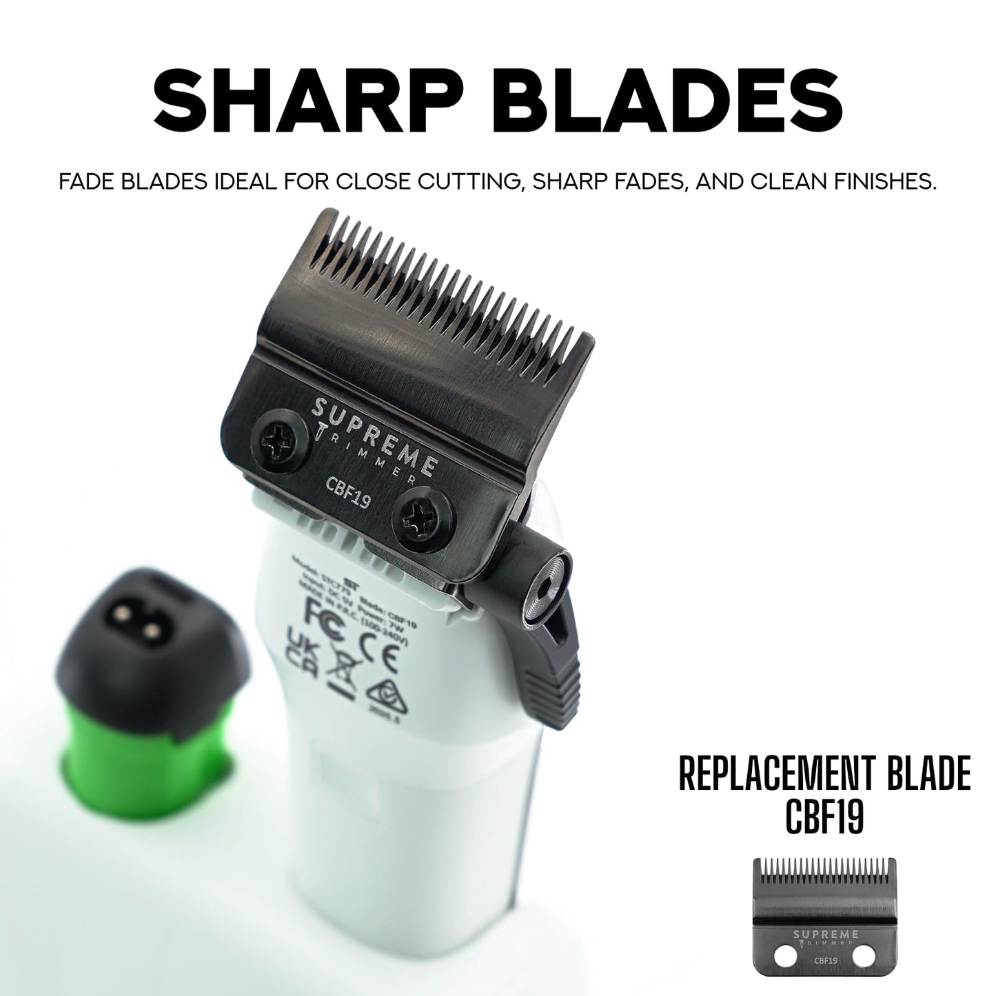 Supreme Trimmer Recharge Clipper - Professional Hair Clipper with 2 Removable Batteries, Brushless Motor, Smart Charge Stand, USB-C Charge & DLC Blades Barbers | STC779