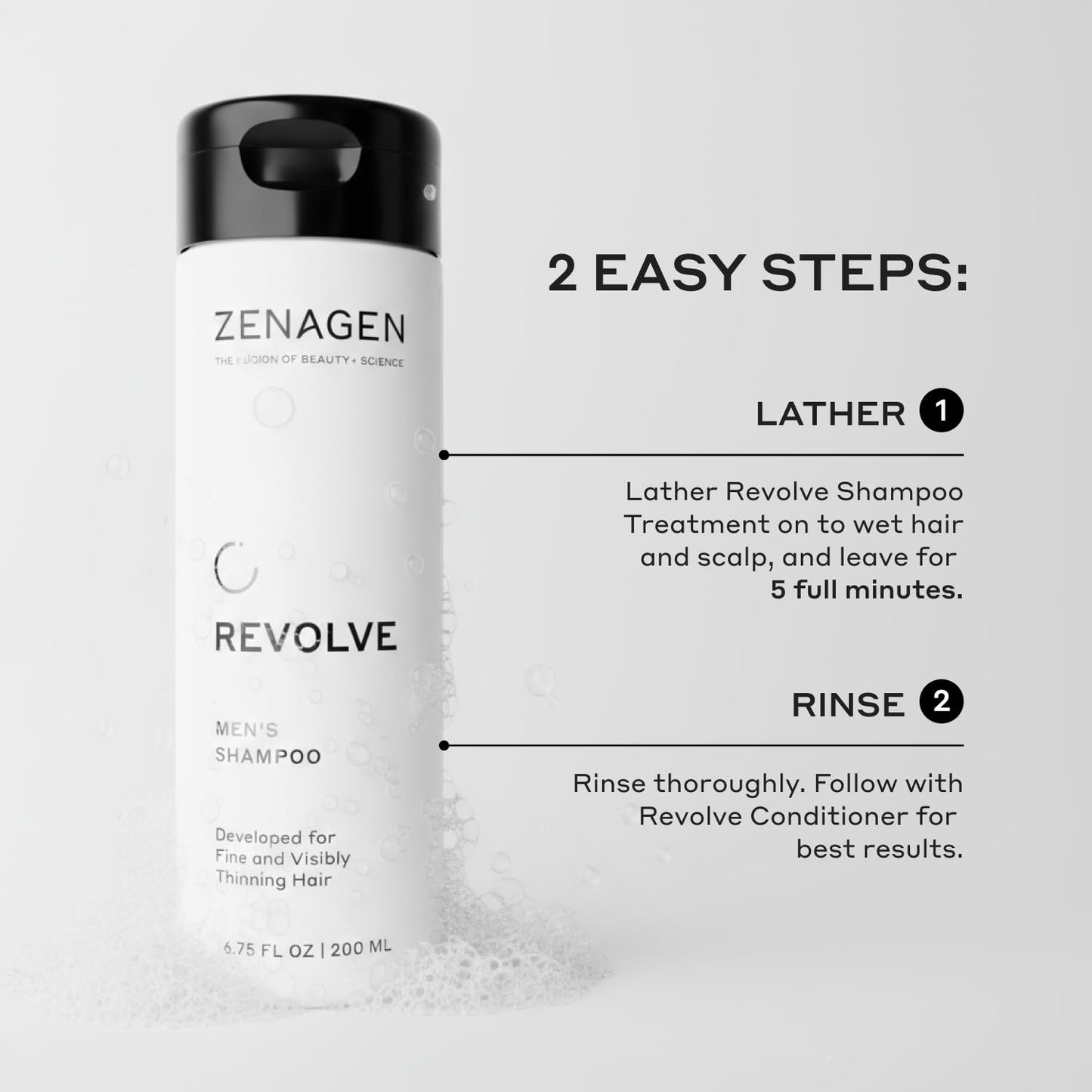 ZENAGEN Men's Trio Kit for Fine & Thinning Hair - Plant-Based Shampoo, Densifying Serum & Flexture Paste, 1 Set
