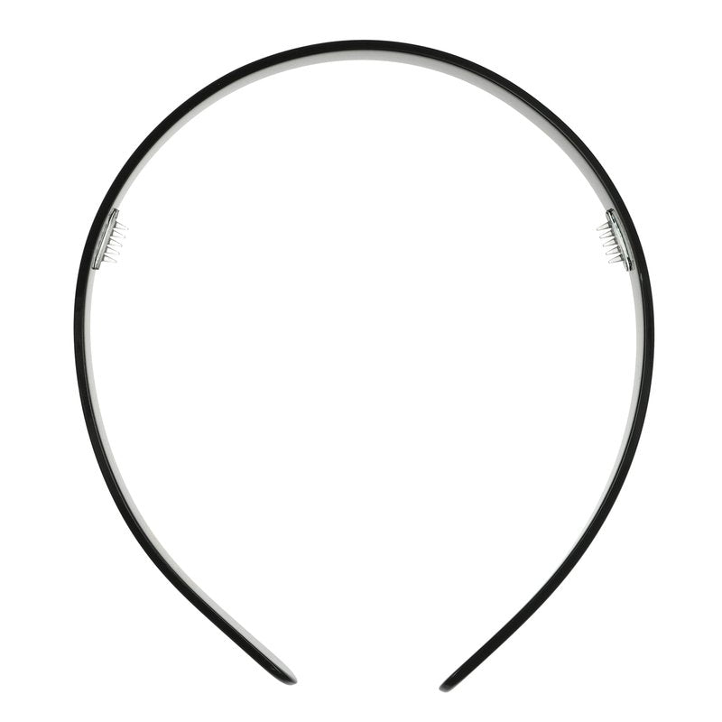 Black Headband for Women, France Luxe 1/2" Ultracomfort, Flexible Fit Plastic Headband with Gentle Teeth, Comfortable, All-Day Hold