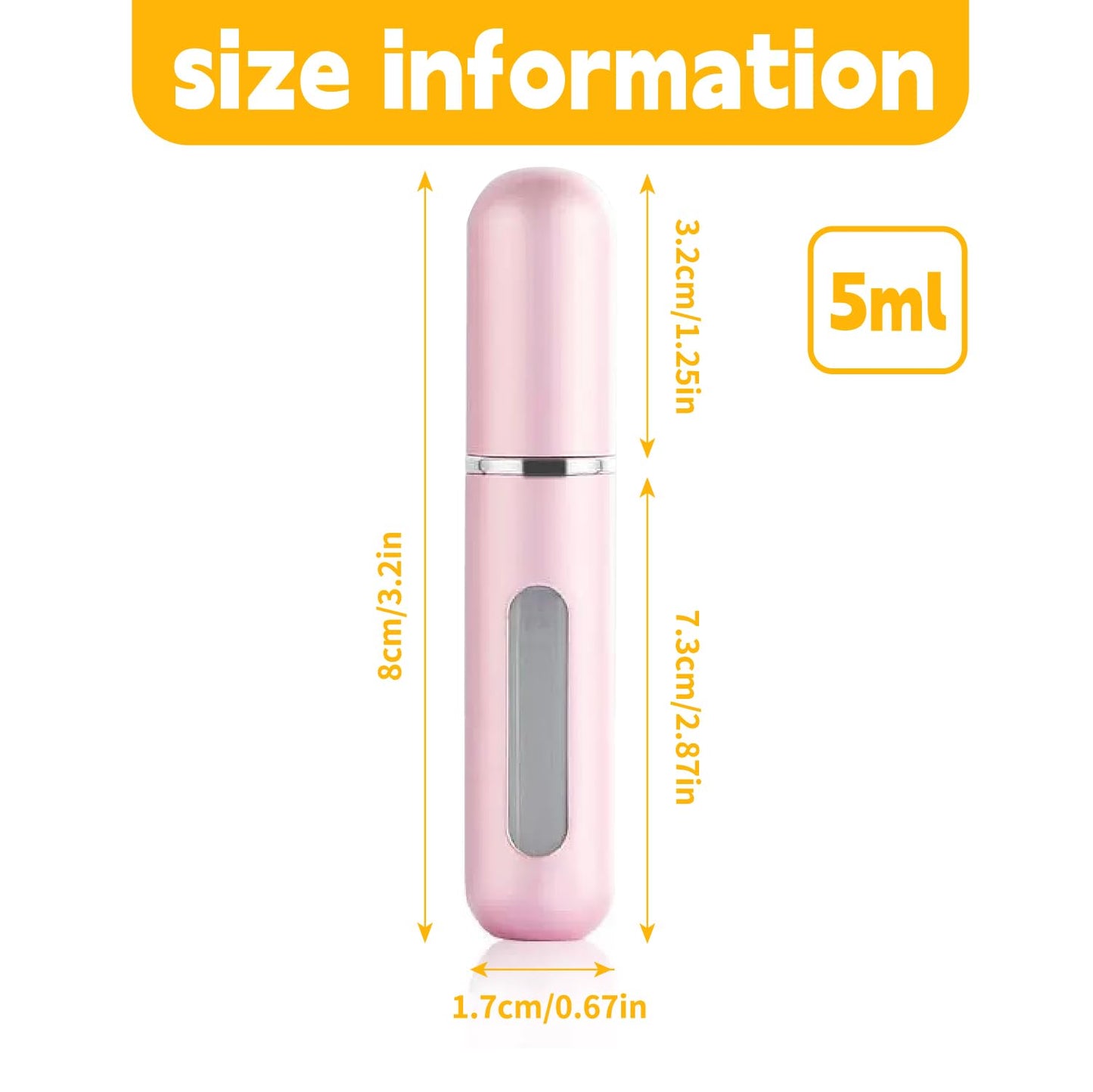 ZenithFast Perfume travel refillable,6Pcs 5ml Mini perfume bottle,Portable perfume bottles refillable for Women Men Small Mister Spray Bottle, for Travel and Outgoing