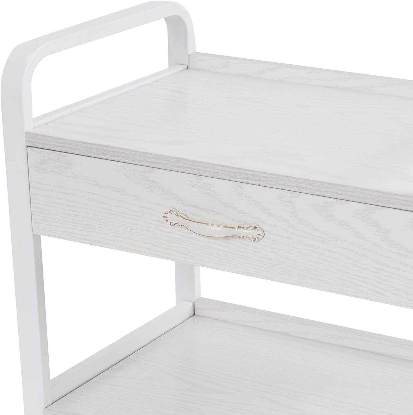 Salon Storage Trolley Cart - Movable Beauty Organizer with Drawers | Stylish White Hair Salon Station