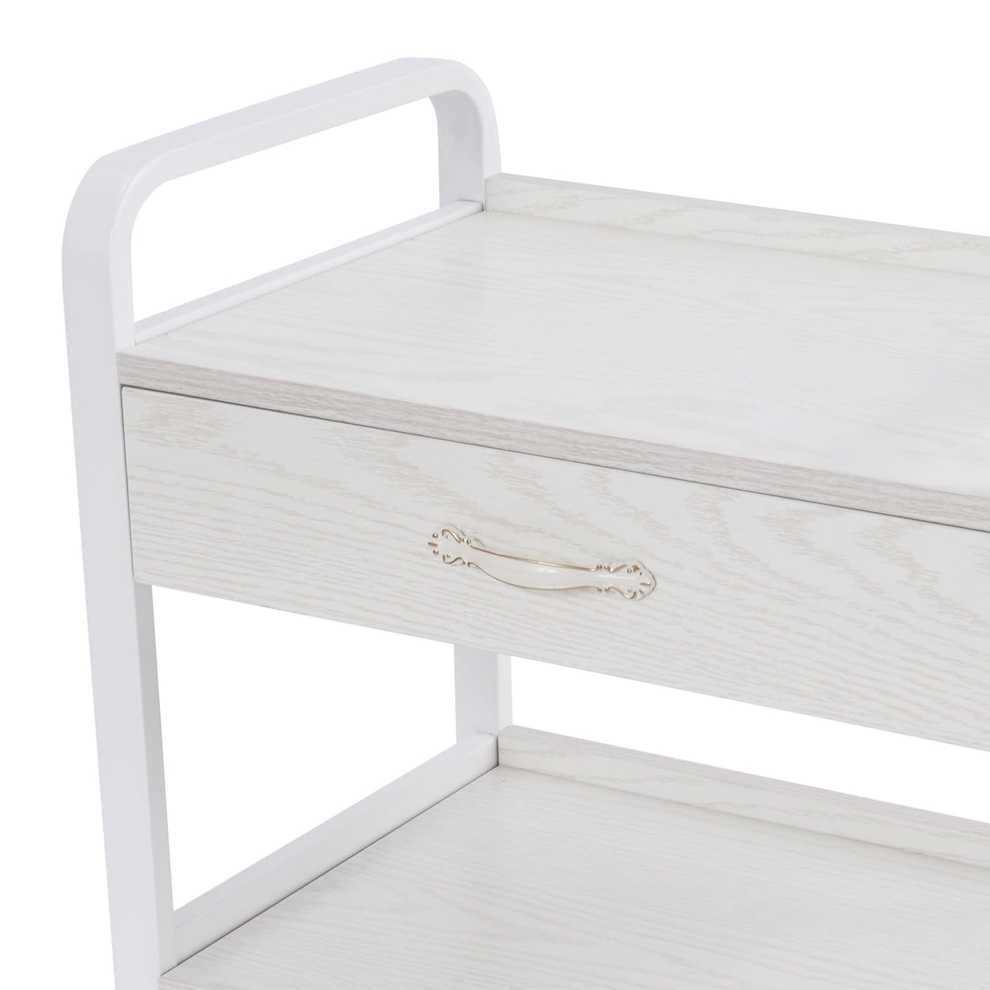 KUMOYOU Rolling Salon Storage Trolley Cart, with Drawers Movable Beauty Organizer, Hair Salon Station Cabinet for Stylist, Barber Shop,Home (White)