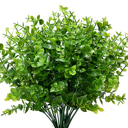 KLEMOO 8 Bundles UV Resistant Artificial Boxwood Plants for Home Decor