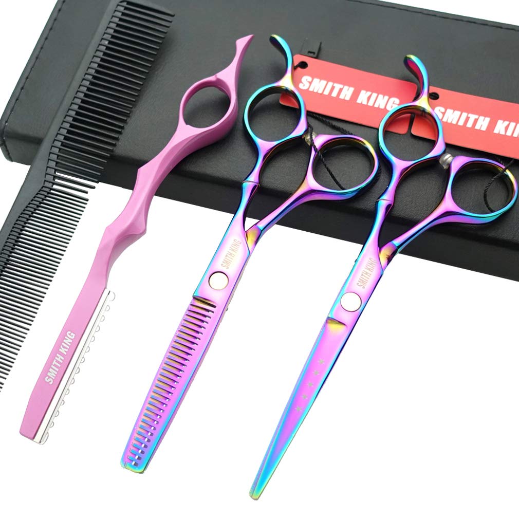 Professional Hair Cutting & Thinning Scissors Set - 6.0 Inches | Black Razor Edge