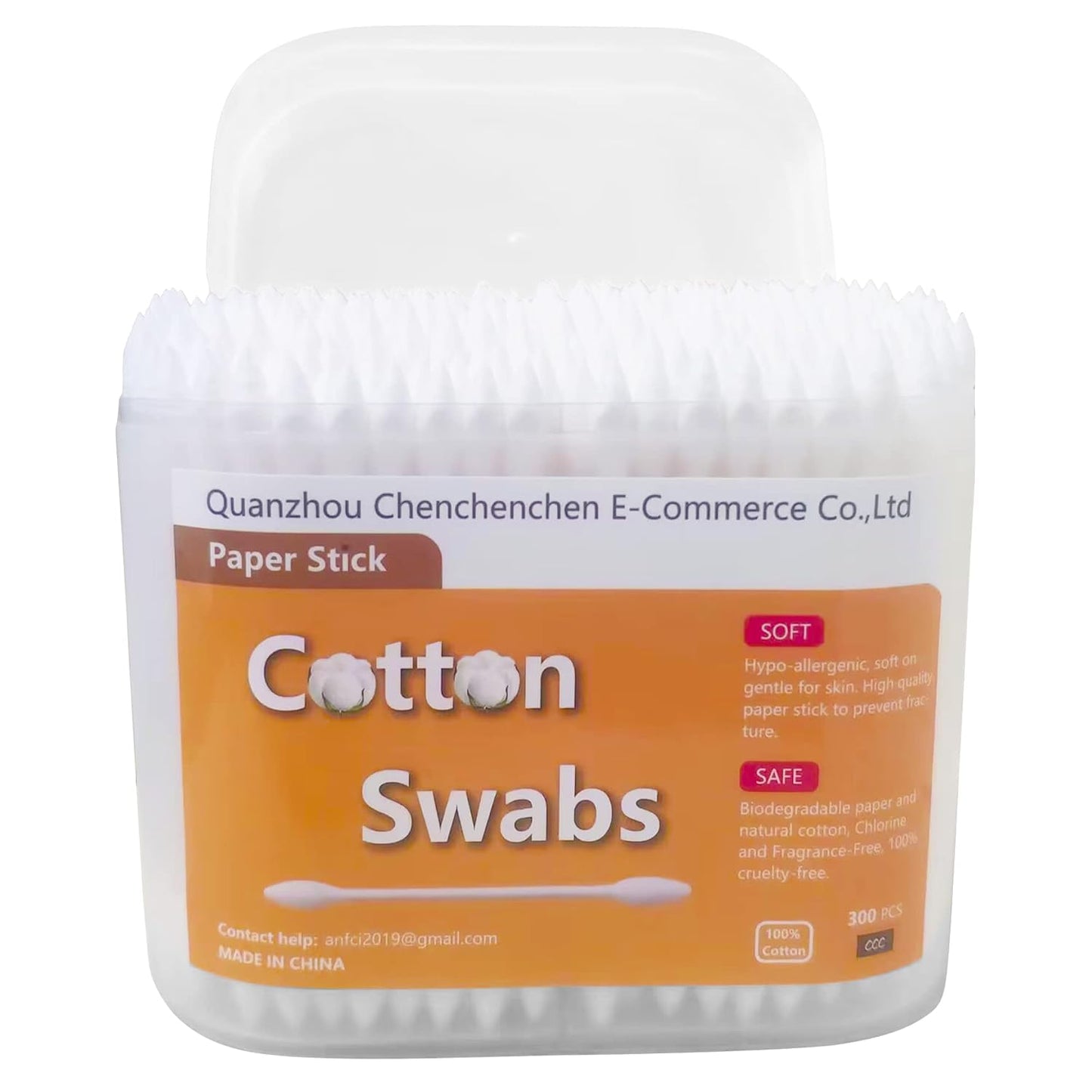 Precision Tip Cotton Swabs - Double Pointed Makeup Buds | 300 Pack