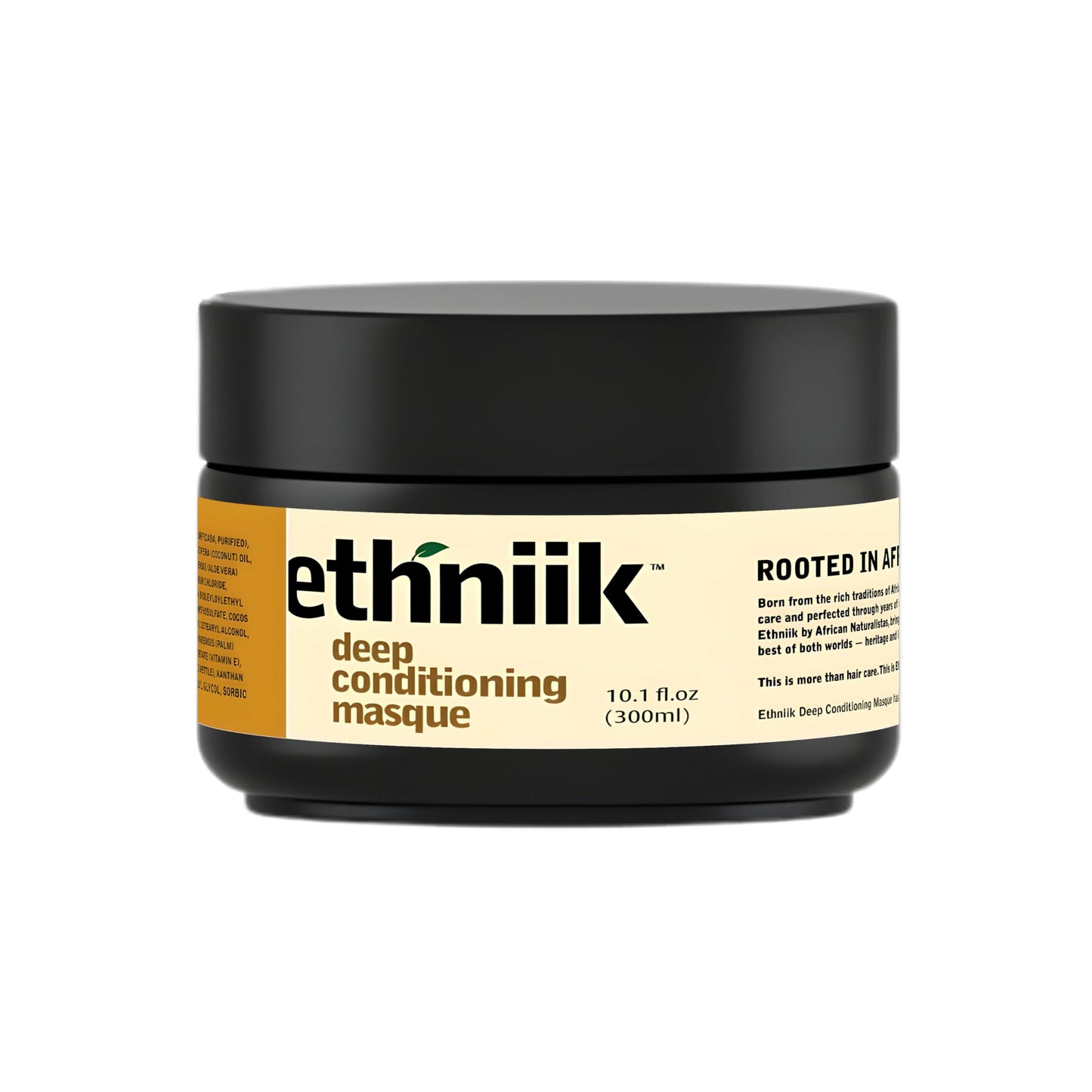 ETHNIIK Deep Conditioning Masque – Intense Hair Treatment for Dry & Damaged Hair | Revitalizes, Softens & Adds Shine | With Coconut Oil, Aloe Vera, Honey & Vitamin E – 10.1 fl.oz