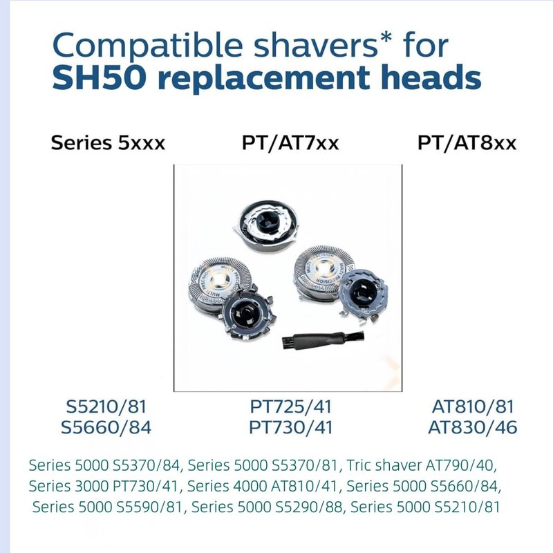 SH50/52 Replacement Heads Fit for philips norelco series 5000 replacement blades, New Upgrade 5000 Replacement Blades for phillips norelco 5000 replacement electric shaving head razor blades, 3 Pack