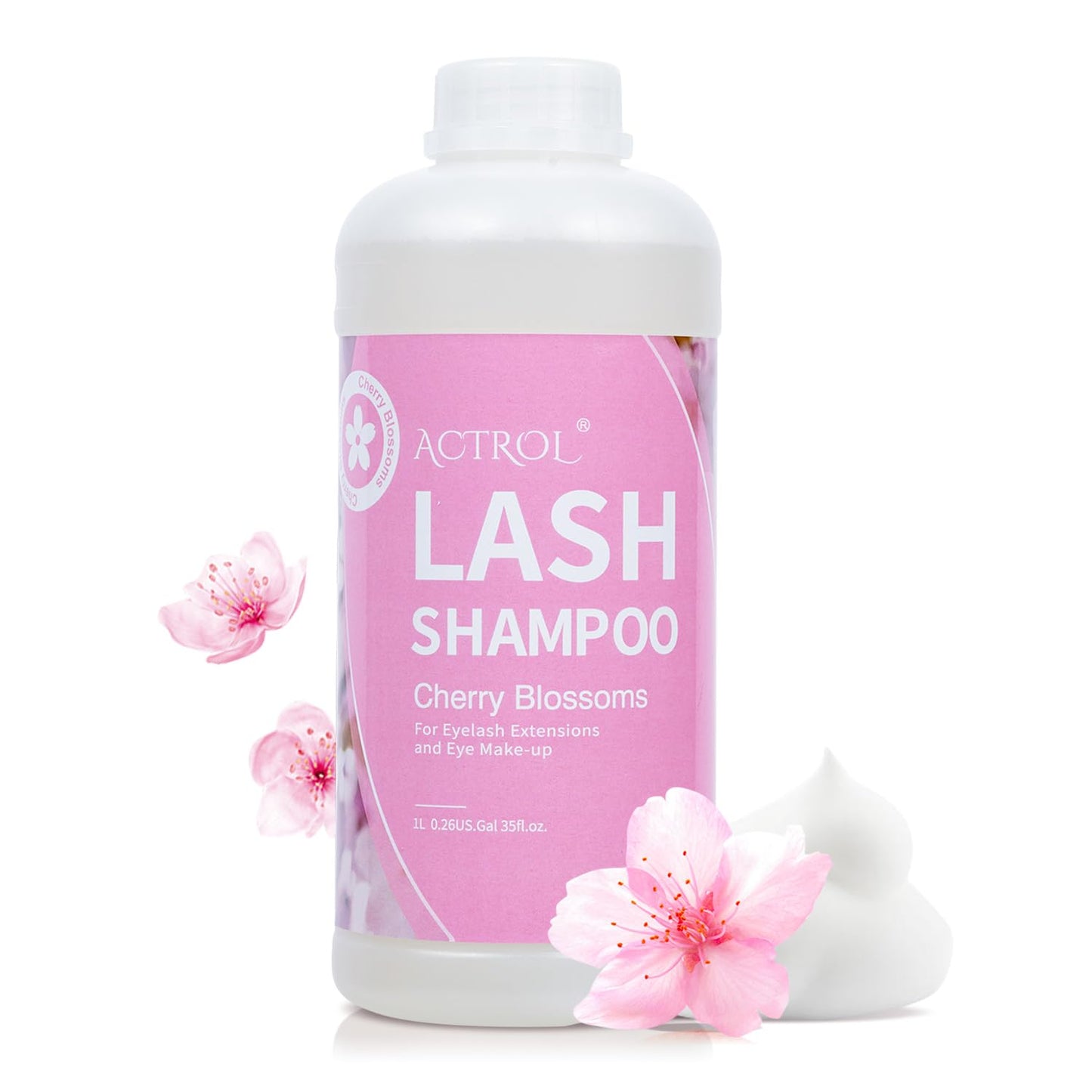 Eyelash Extension Cleanser - Natural Aloe Foaming Shampoo 60ML | Paraben & Sulfate Free, Non-Irritating