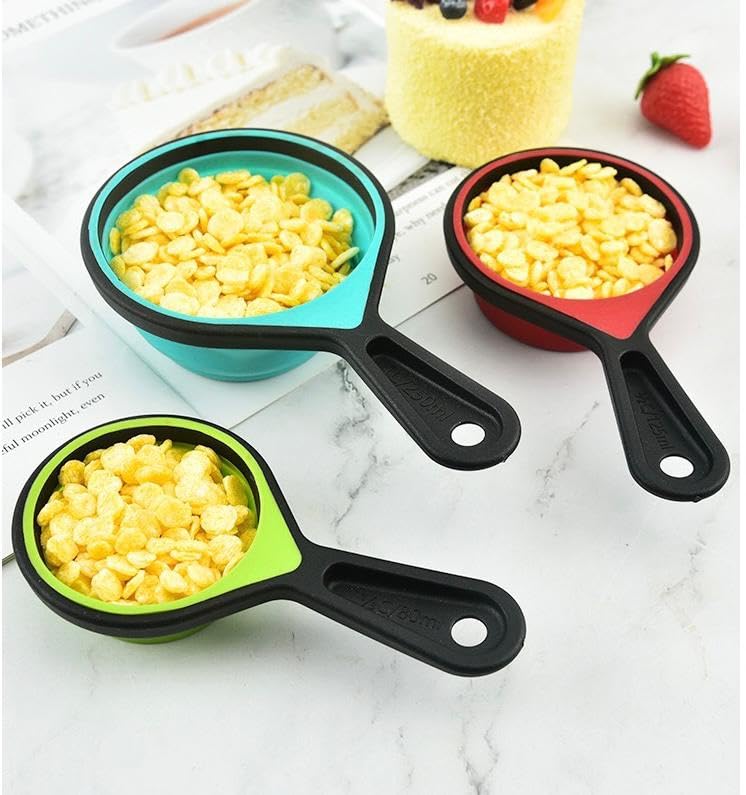 Collapsible Silicone Measuring Cups & Spoons Set - 8 Piece
