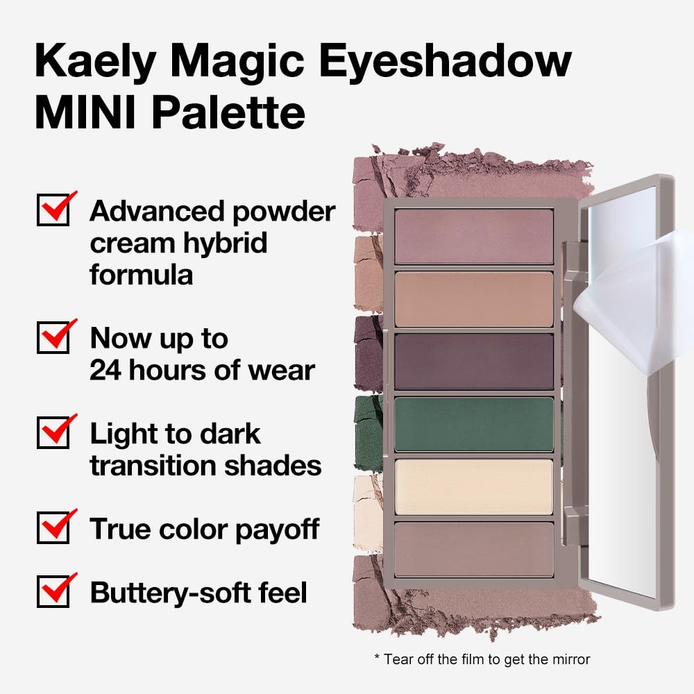 Mini Neutral Eye Shadow Palette - 6 Pigmented Colors for Older Women | Waterproof Matte Shades