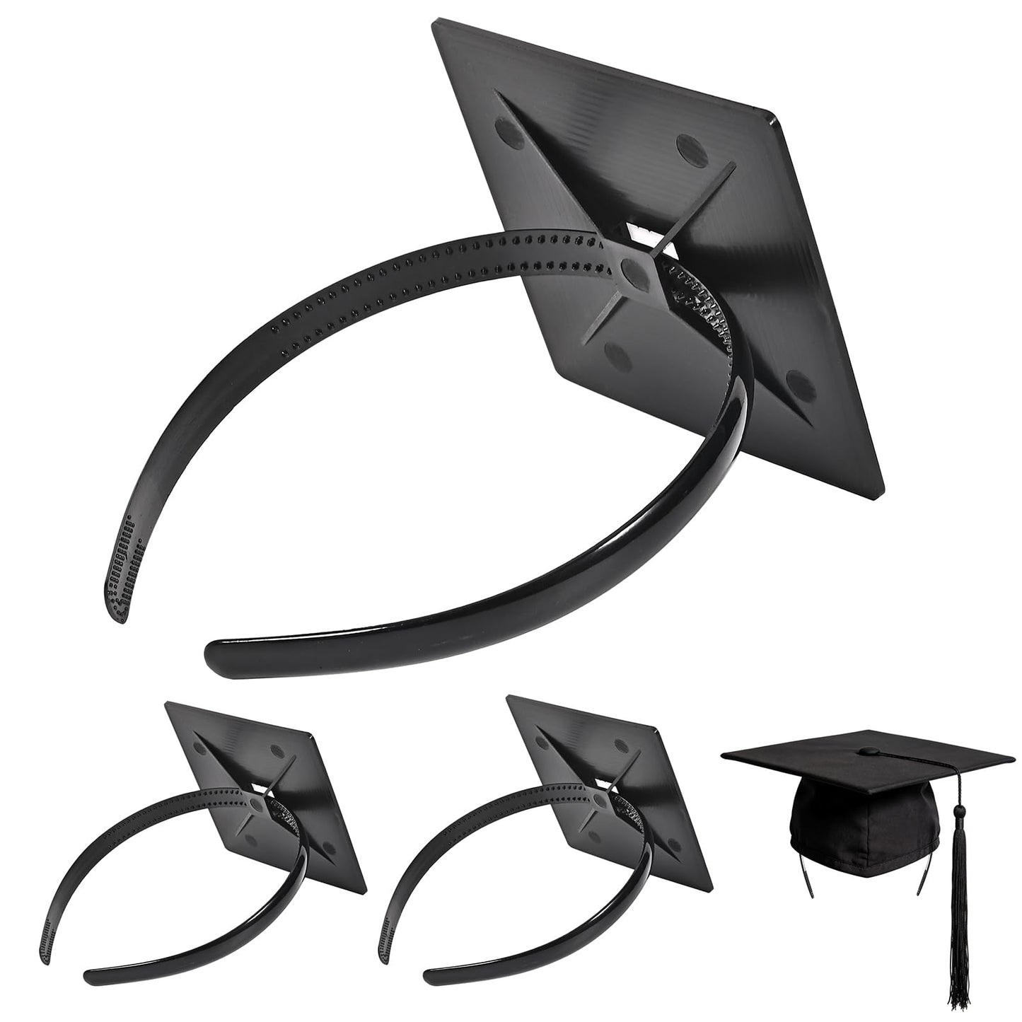 EMOOULI 2 Pcs Graduation Cap Headband, Secure Hairstyle, Not Change Hair, Firm Anti-Fall Hairband for Graduates, Students (2)