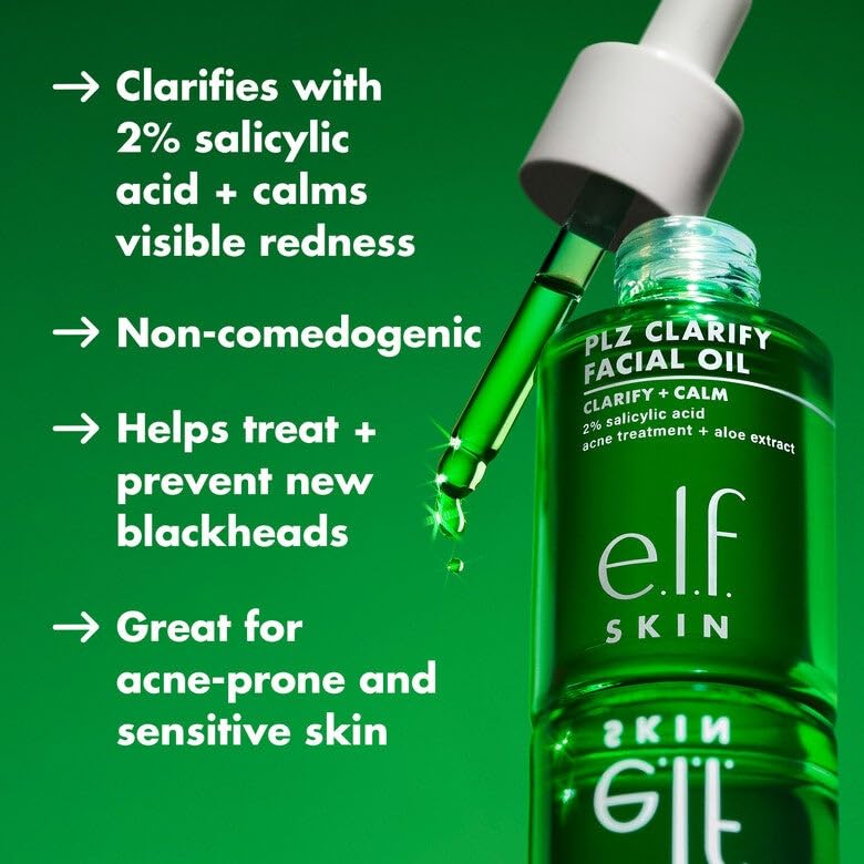 e.l.f. SKIN PLZ Clarify Facial Oil with Salicylic Acid - 1 oz