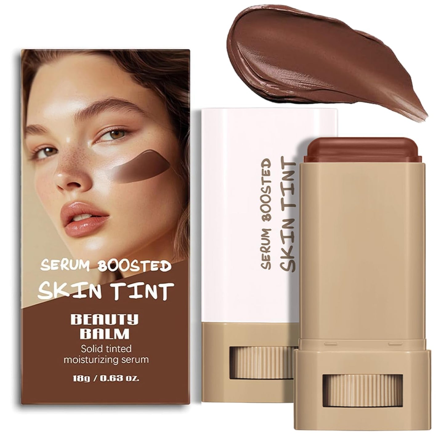 Foundation Stick - Tinted Moisturizer & Beauty Balm Serum for Black Women | Buildable Coverage, Natural Finish, All-Day Wear (#06)