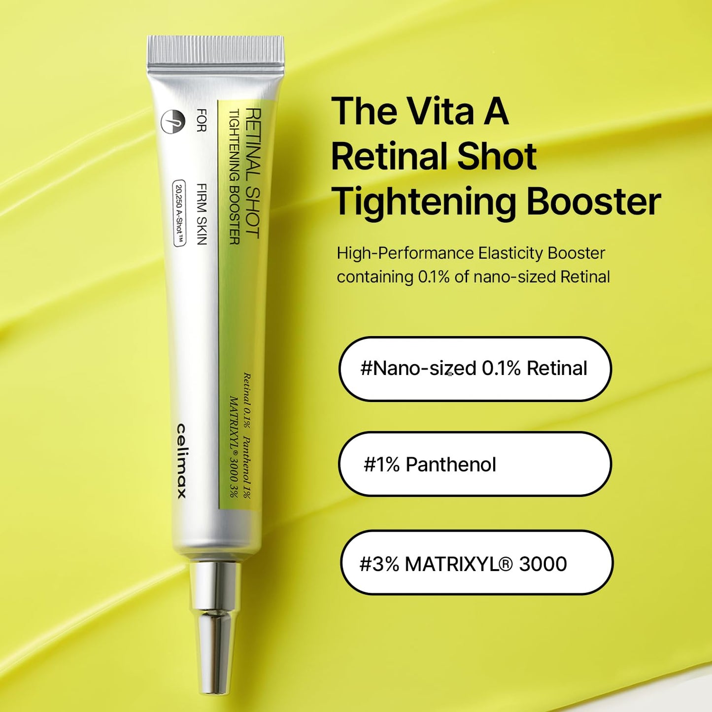 Celimax Vita A Retinal Shot - Anti-Aging Tightening Booster | 0.1% Retinal, 3% Matryxyl, 15ml