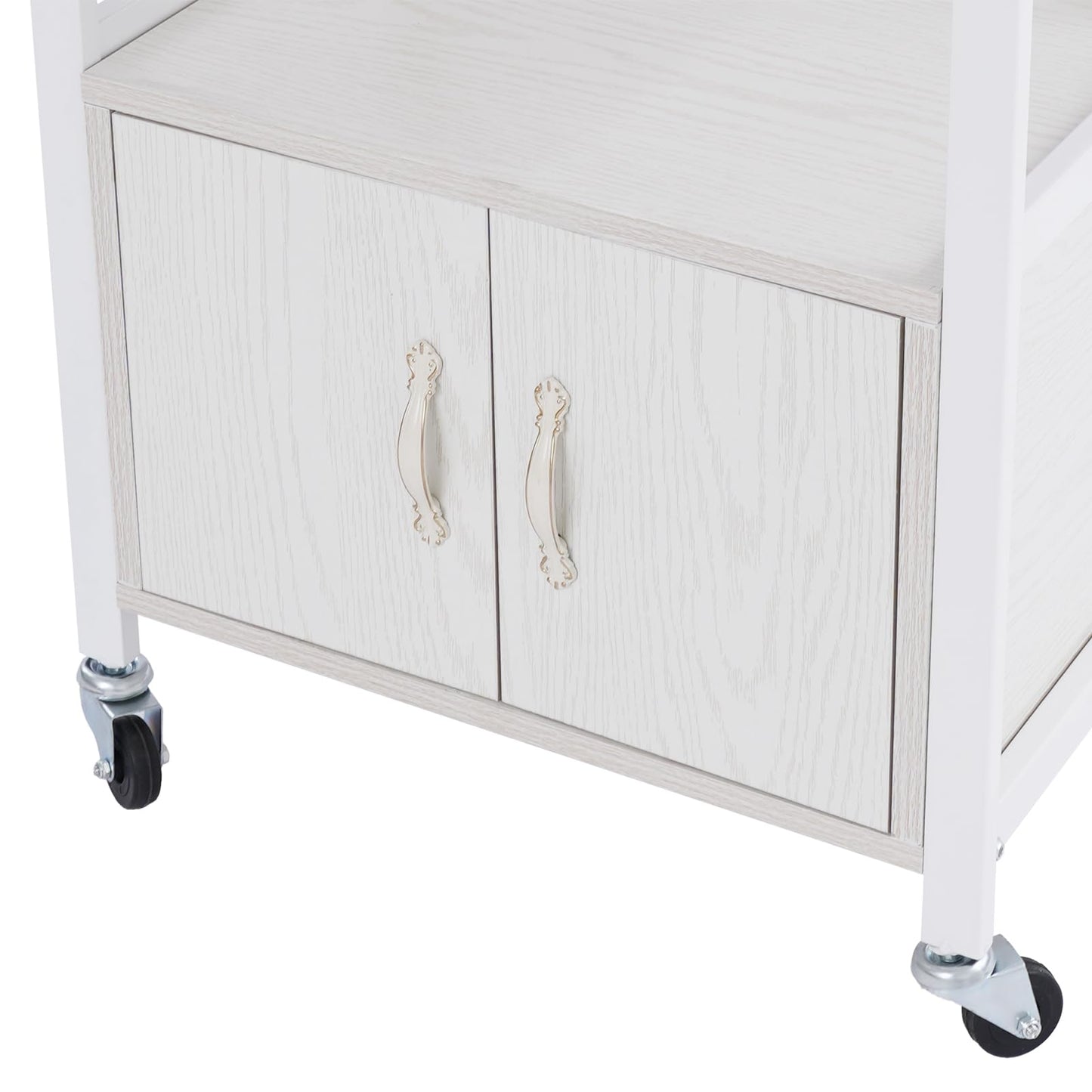 KUMOYOU Rolling Salon Storage Trolley Cart, with Drawers Movable Beauty Organizer, Hair Salon Station Cabinet for Stylist, Barber Shop,Home (White)