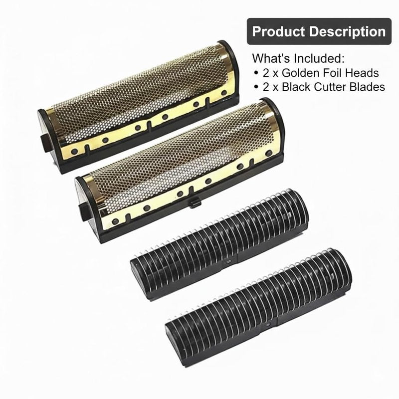 Foil Shaver Replacement Blades Compatible with Andis Foil Shaver TS1 (17150, 17235, 17220), TS2 (17200), 4Pcs (2 Foil and 2 cutters)